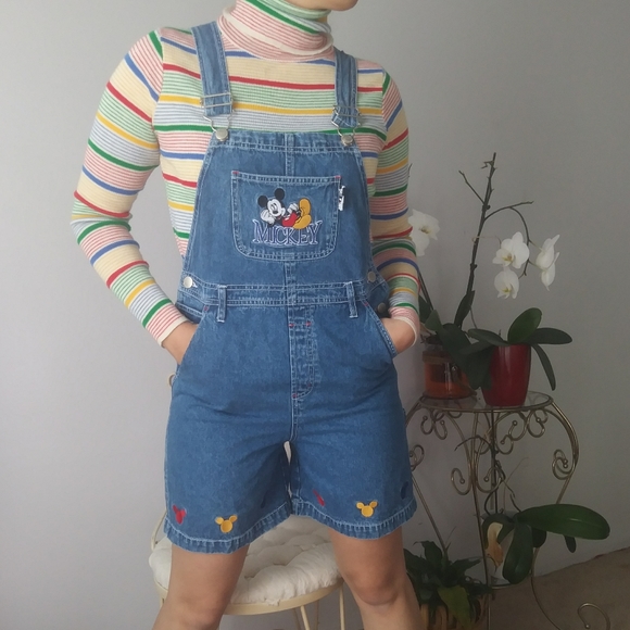 mickey mouse overall shorts